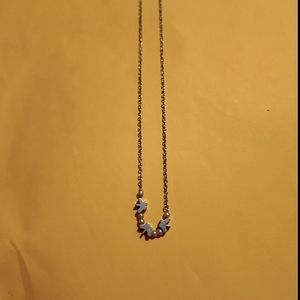 Silver butterfly and pearl necklace
